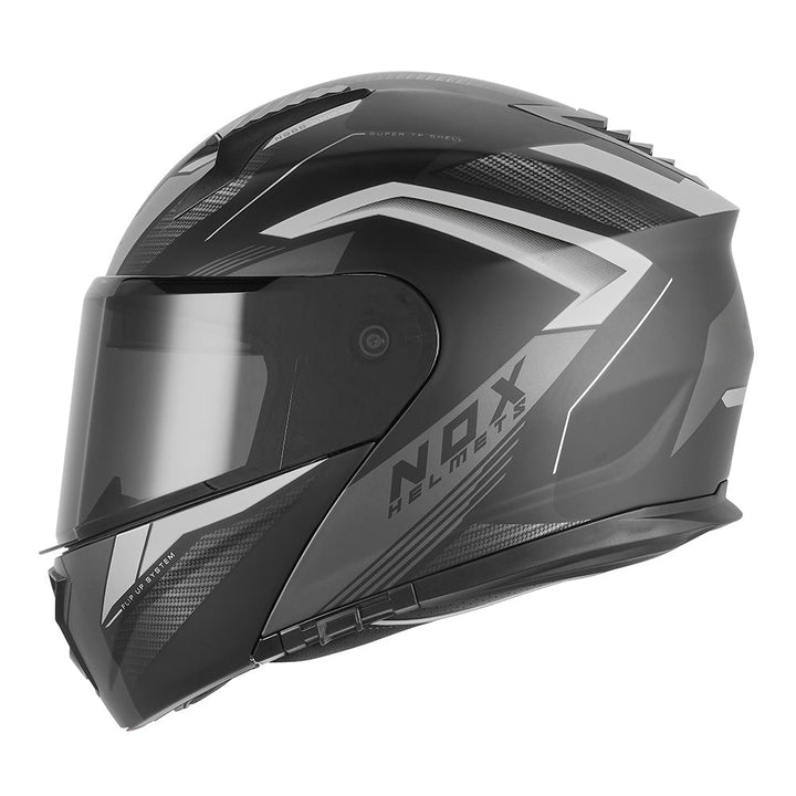NOX CASQUE MODULABLE N968 SHIFT ARGENT NOIR Nox Helmet