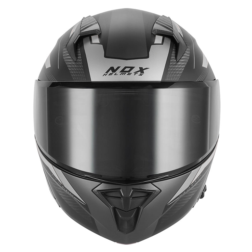 NOX CASQUE MODULABLE N968 SHIFT ARGENT NOIR Nox Helmet