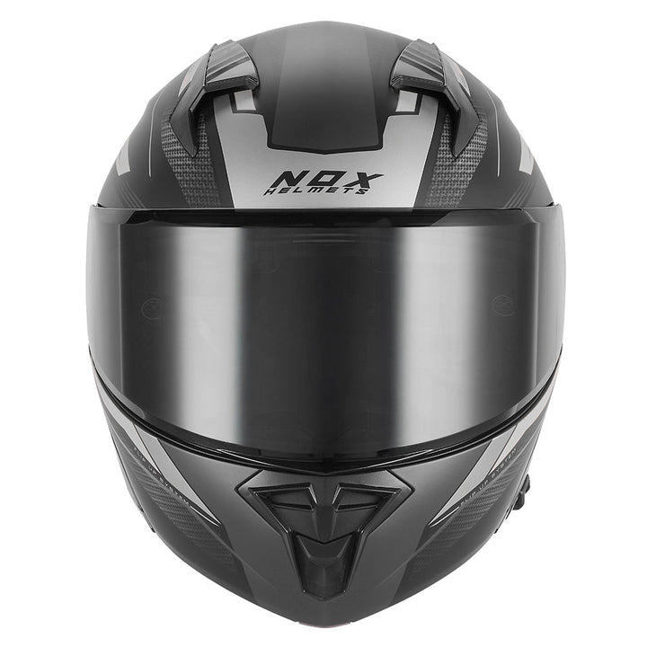 NOX CASQUE MODULABLE N968 SHIFT ARGENT NOIR Nox Helmet