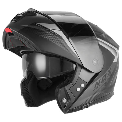 NOX CASQUE MODULABLE N968 SHIFT ARGENT NOIR Nox Helmet