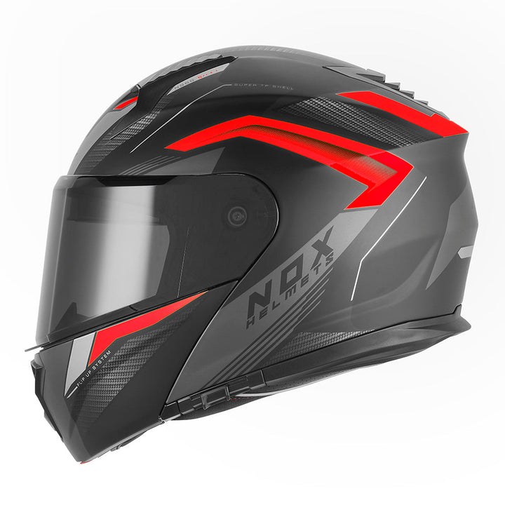 NOX CASQUE MODULABLE N968 SHIFT ROUGE NOIR Nox Helmet