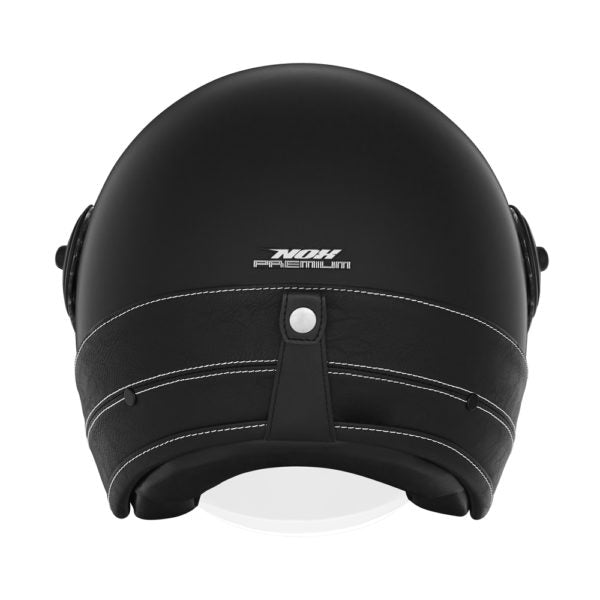 NOX PREMIUM CASQUE JET HERITAGE NOIR MAT CUIR NOIR Nox Helmet