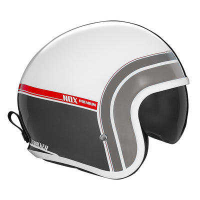 NOX PREMIUM CASQUE JET NEXT TRAKER BLANC ROUGE Nox Helmet