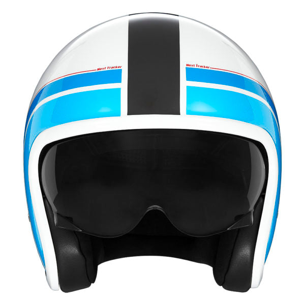 NOX PREMIUM CASQUE JET NEXT TRAKER  BLANC BLEU ROUGE Nox Helmet