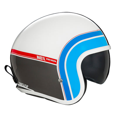 NOX PREMIUM CASQUE JET NEXT TRAKER  BLANC BLEU ROUGE Nox Helmet