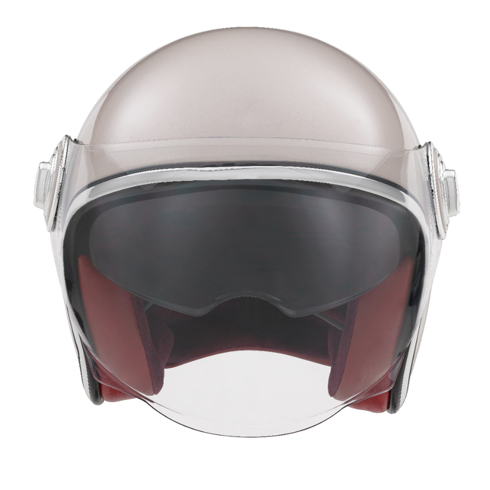 champagne colored motorcycle helmets NOX PREMIUM JET HERITAGE ROSE Fun with Life Now certified for safety Size:Blue 1144051