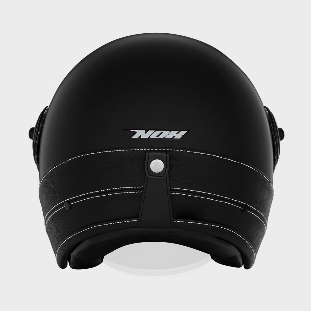 NOX PREMIUM CASQUE JET HERITAGE NOIR MAT CUIR NOIR Nox Helmet