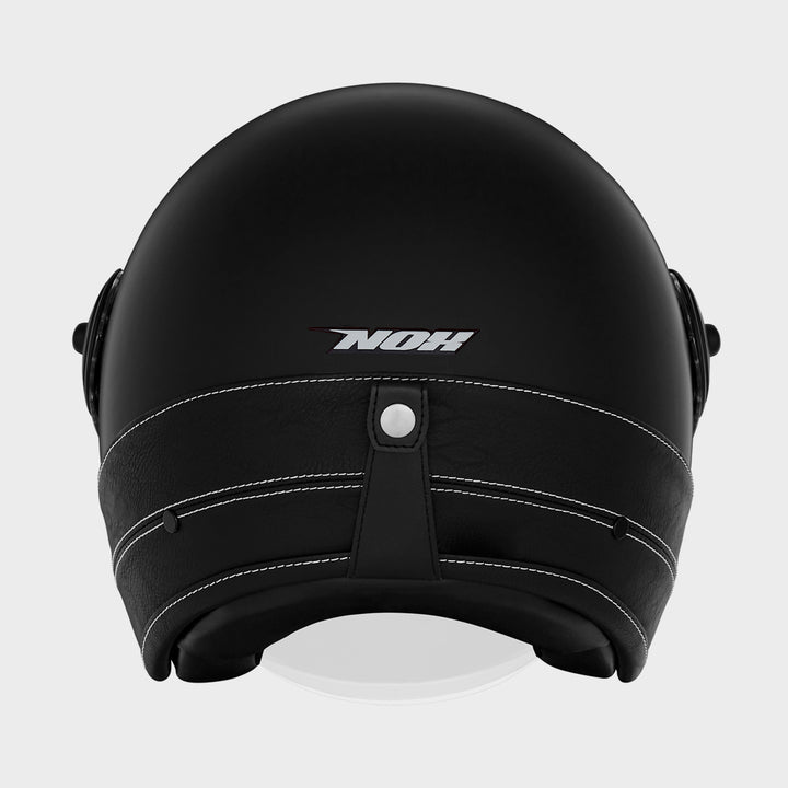 NOX PREMIUM CASQUE JET HERITAGE NOIR MAT CUIR NOIR Nox Helmet