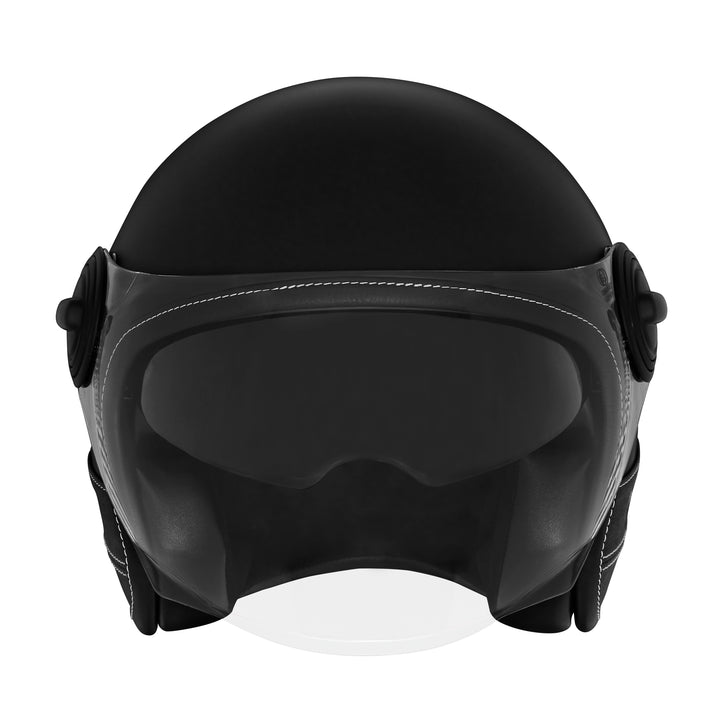 NOX PREMIUM CASQUE JET HERITAGE NOIR MAT CUIR NOIR Nox Helmet