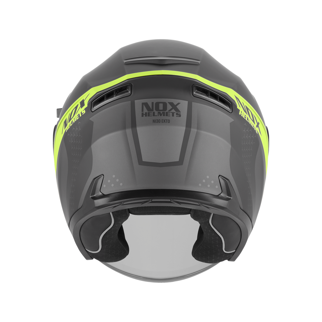 NOX CASQUE JET N130 EKTO NOIR MAT JAUNE Nox Helmet
