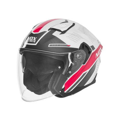 CASQUE JET N130 EKTO BLANC ROSE Nox Helmet