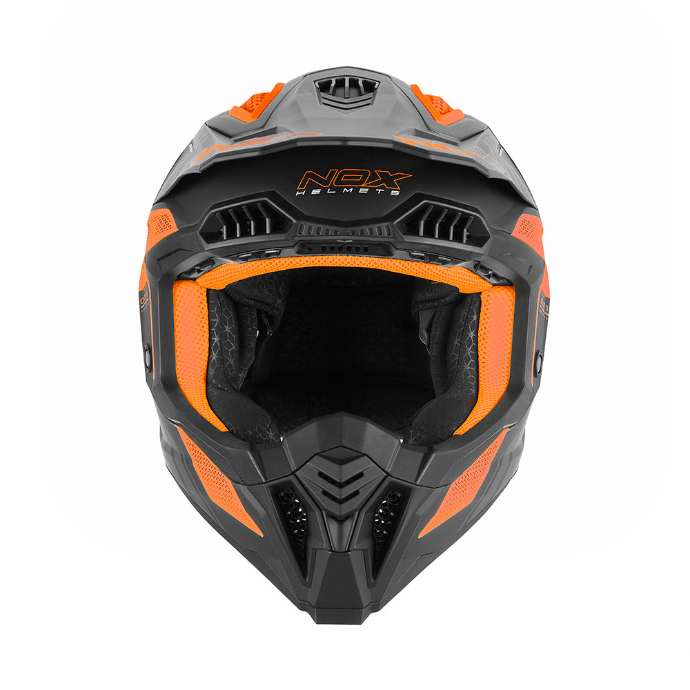NOX CASQUE CROSS N634 STORM NOIR MAT ORANGE Nox Helmet