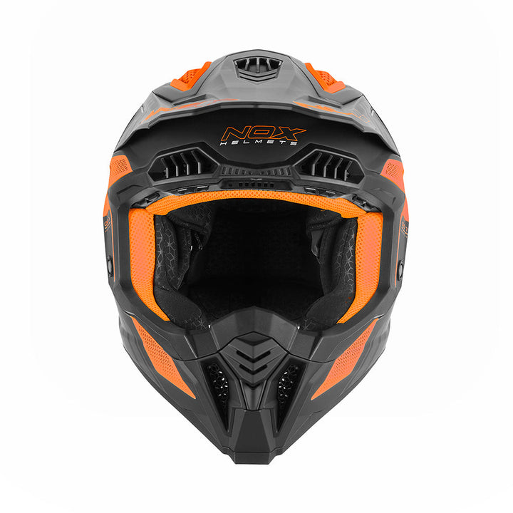NOX CASQUE CROSS N634 STORM NOIR MAT ORANGE Nox Helmet