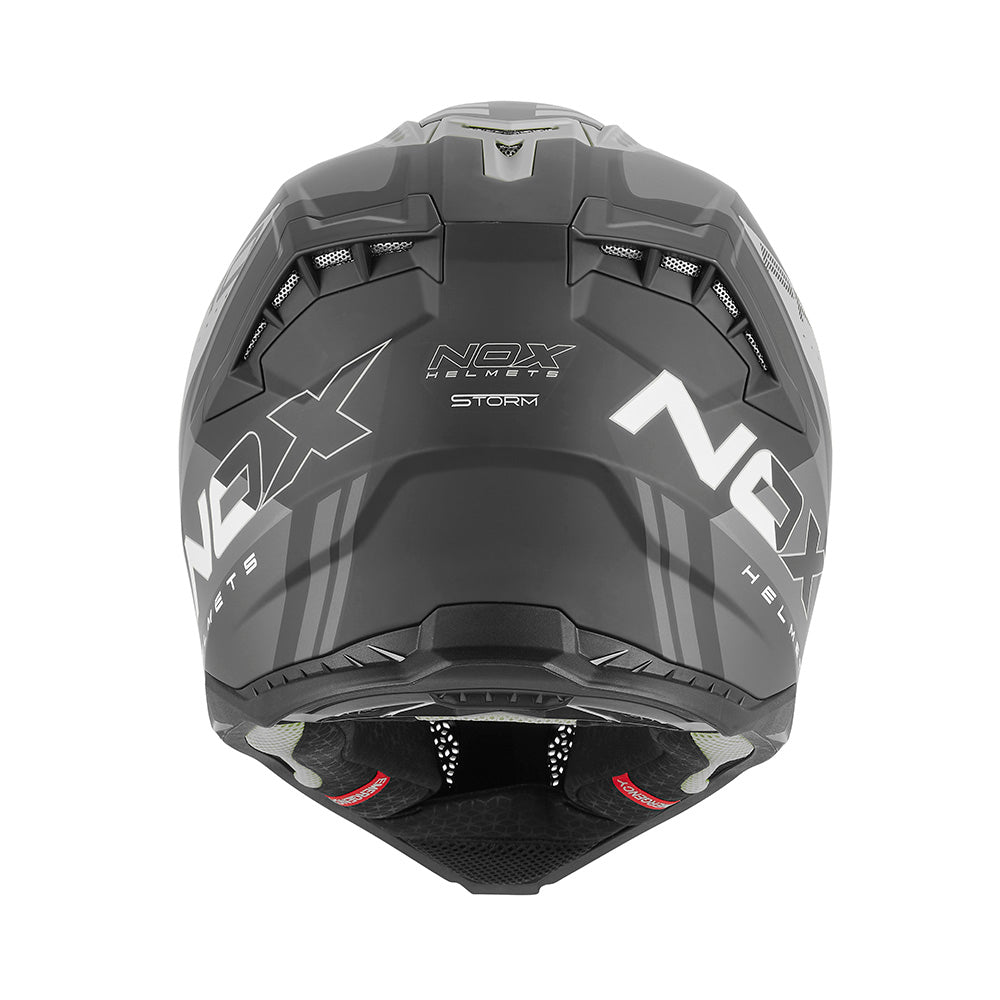 NOX CASQUE CROSS N634 STORM NOIR MAT ARGENT Nox Helmet