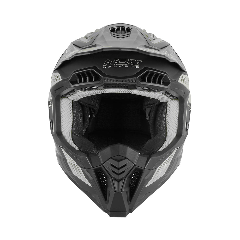 NOX CASQUE CROSS N634 STORM NOIR MAT ARGENT Nox Helmet