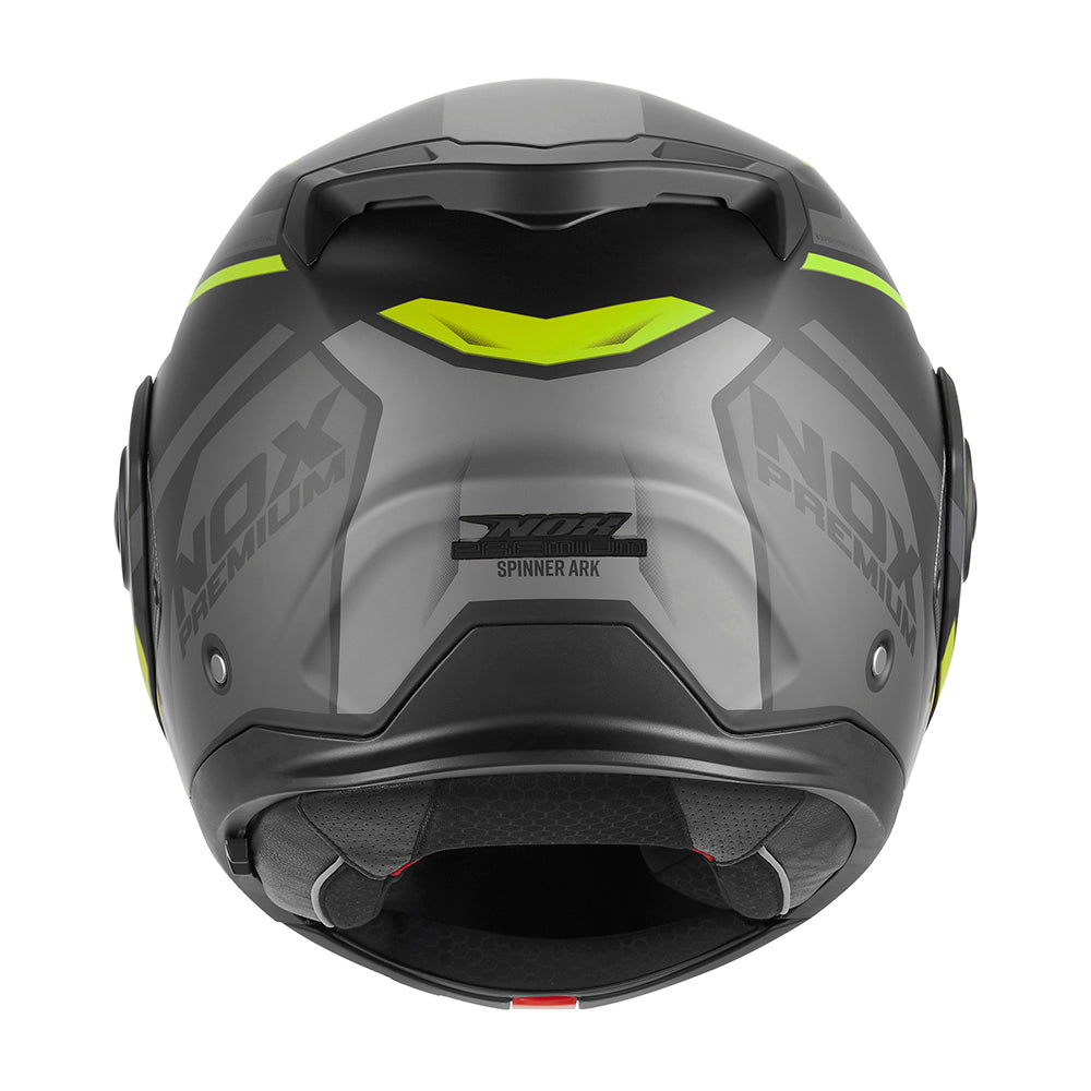 NOX PREMIUM CASQUE MODULABLE SPINNER ARK NOIR MAT JAUNE Nox Helmet
