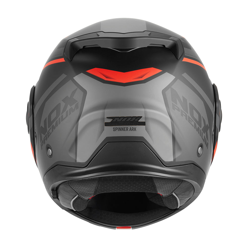 NOX PREMIUM CASQUE MODULABLE SPINNER ARK NOIR MAT ROUGE Nox Helmet