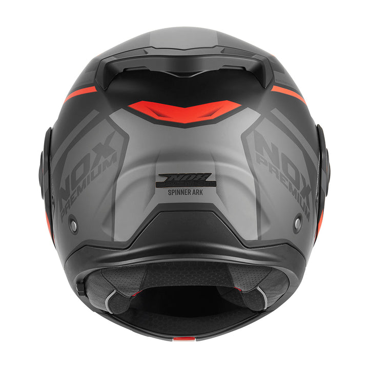 NOX PREMIUM CASQUE MODULABLE SPINNER ARK NOIR MAT ROUGE Nox Helmet