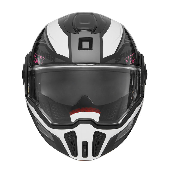 NOX PREMIUM CASQUE MODULABLE SPINNER ARK BLANC ROUGE NOIR Nox Helmet
