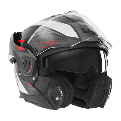NOX PREMIUM CASQUE MODULABLE SPINNER ARK BLANC ROUGE NOIR Nox Helmet