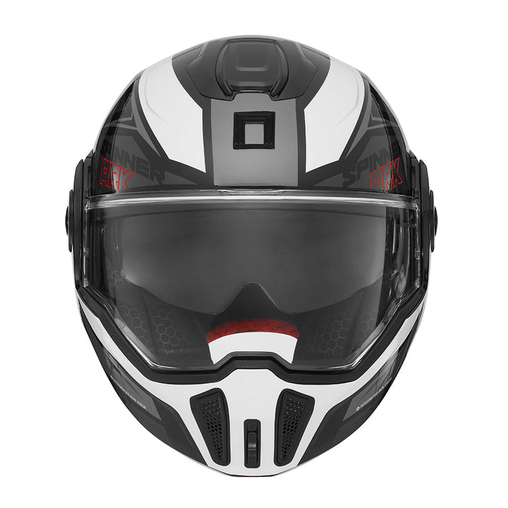 NOX PREMIUM CASQUE MODULABLE SPINNER ARK BLANC ROSE NOIR Nox Helmet
