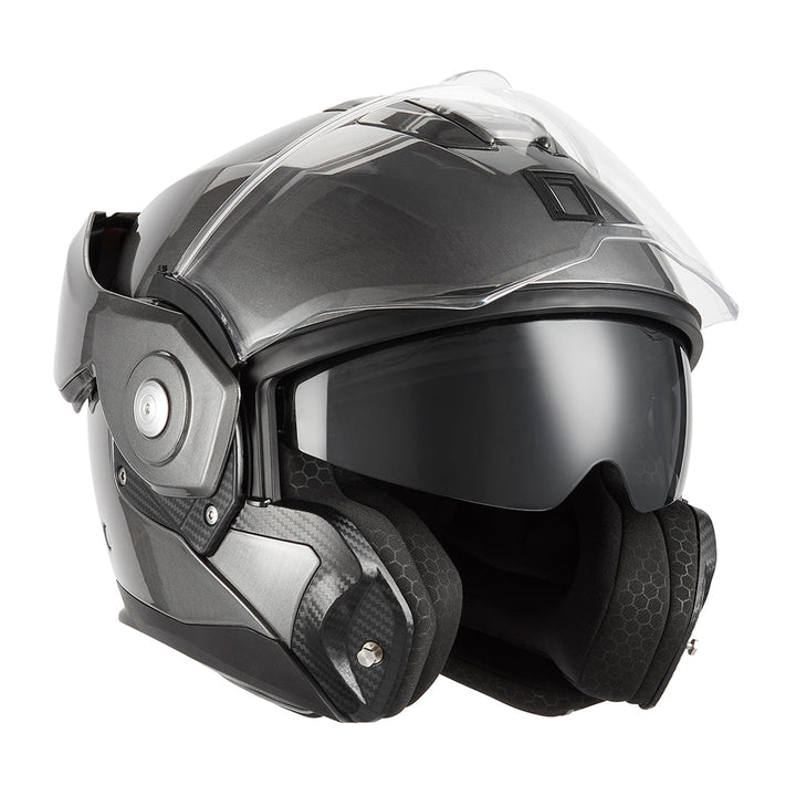 NOX PREMIUM CASQUE MODULABLE SPINNER TITANIUM BROSSE MAT Nox Helmet