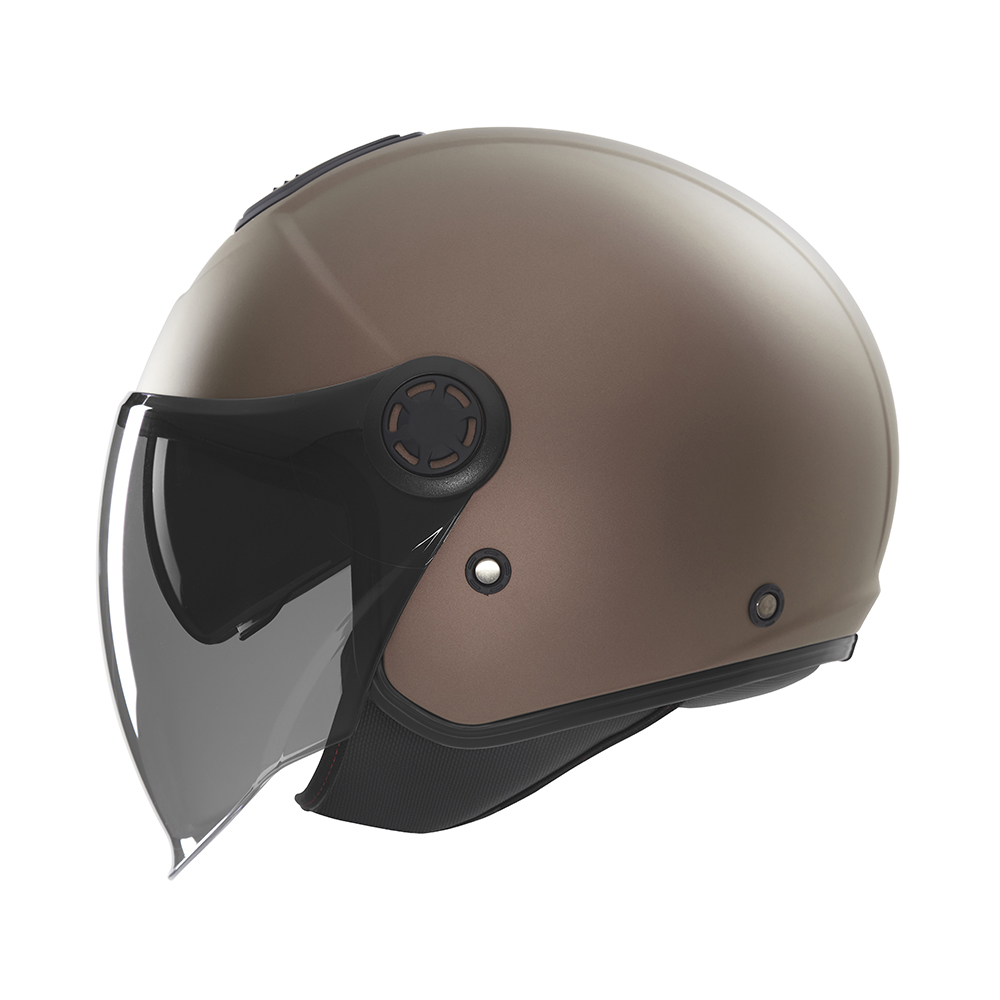 Casque de moto Nox jet N 182 bronze mat