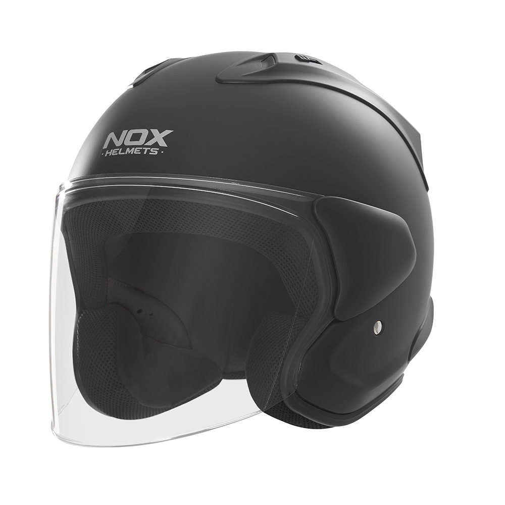 Casque de moto Nox jet N 220-S noir mat