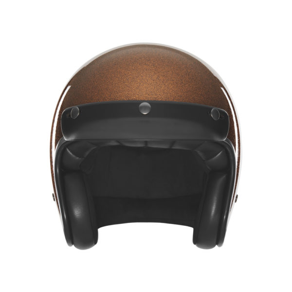 Casque de moto Nox jet N 243 cuivre pailleté