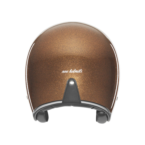 Casque de moto Nox jet N 243 cuivre pailleté