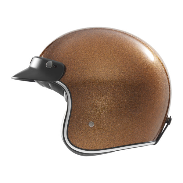 Casque de moto Nox jet N 243 cuivre pailleté