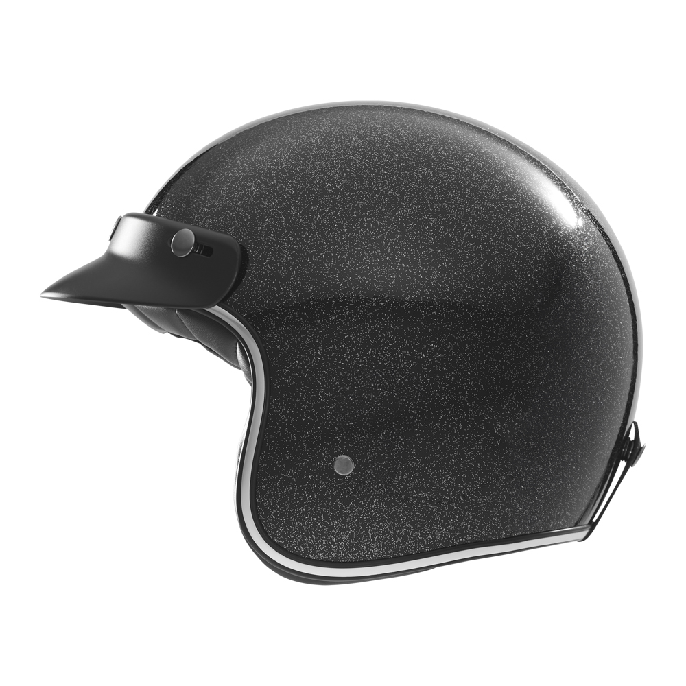 Casque de moto Nox jet N 243 noir pailleté