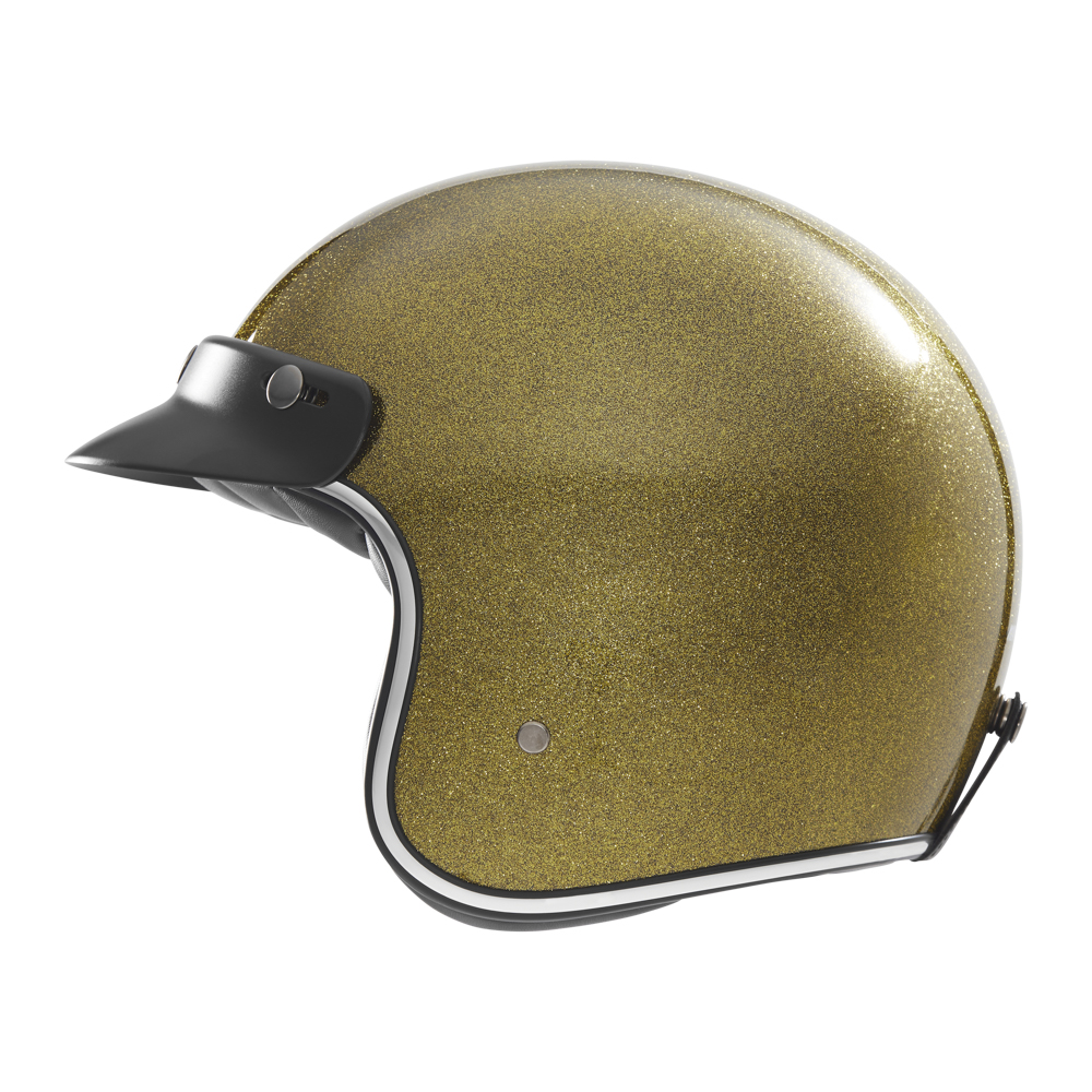 Casque de moto Nox jet N 243 or pailleté