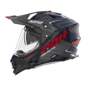 casque tout terrain nox N312 bleu et rouge