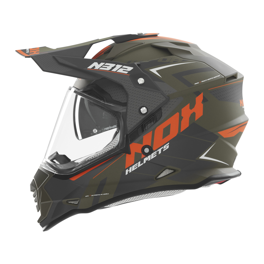 casque Trail adventure nox N312 kaki mat et orange