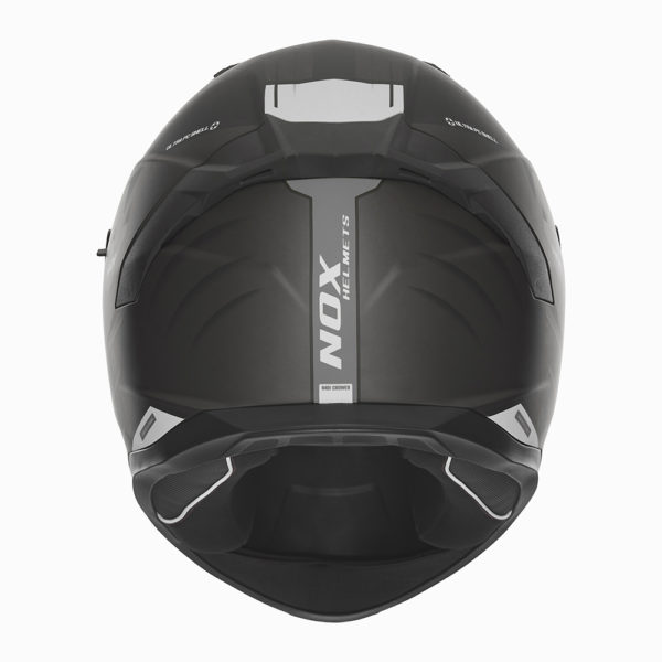 Casque de moto Nox intégral N 401 CROWER noir mat et argent