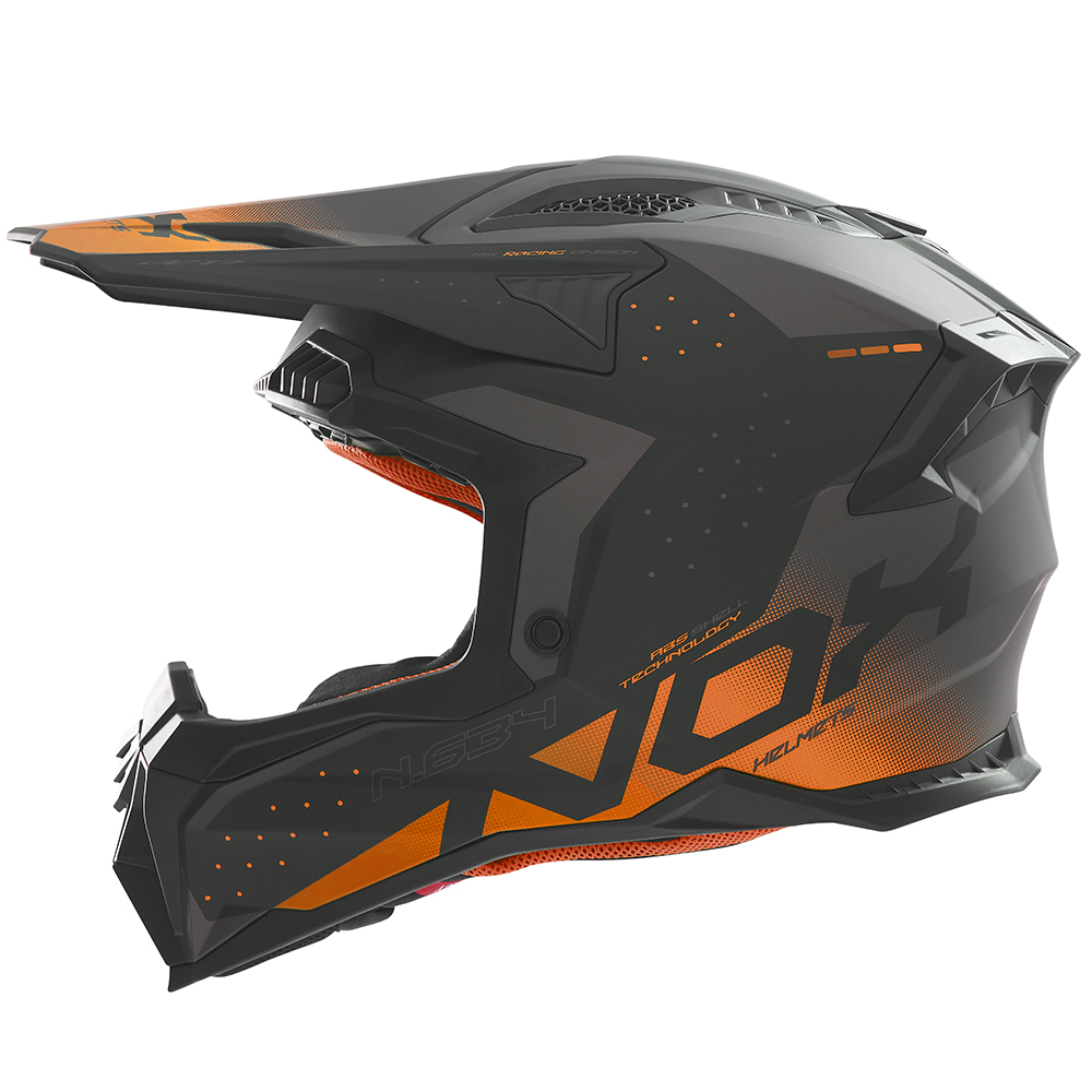 casque tout terrain nox N634 gradiant noir mat et orange