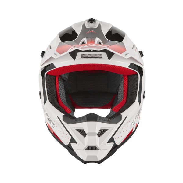 casque cross nox N761 gradiant blanc et rouge