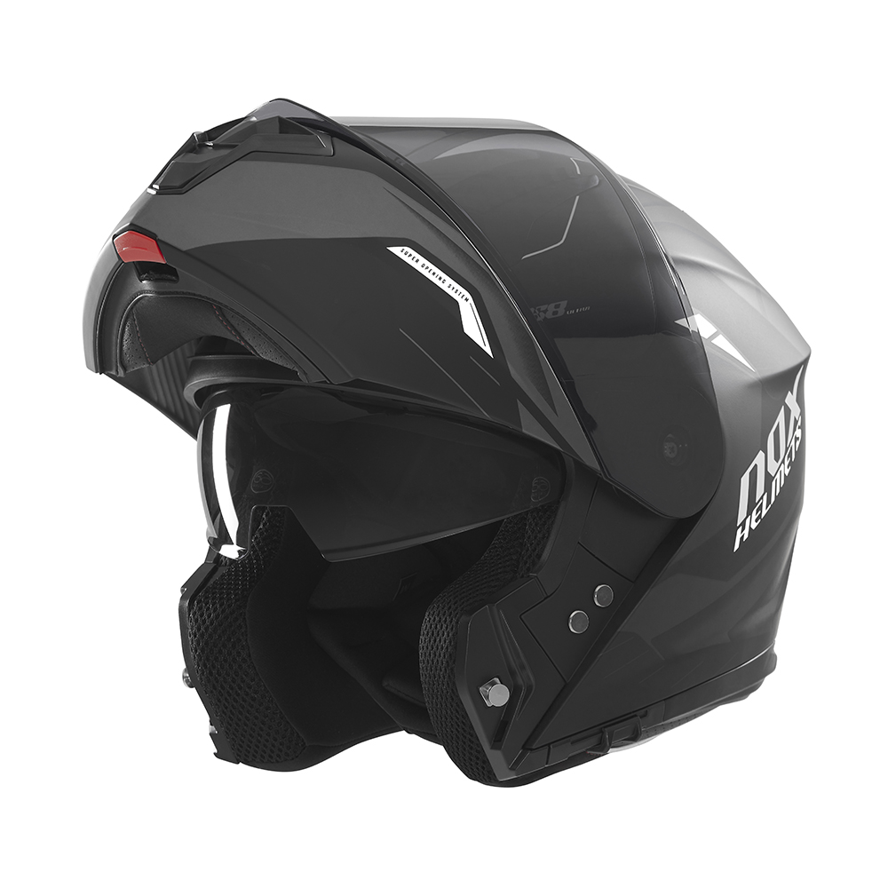 Casque de moto Nox modulable N 968 ULTRA noir mat et blanc