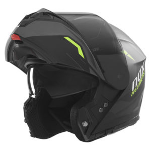 Casque de moto Nox modulable N 968 ULTRA noir mat et jaune fluo