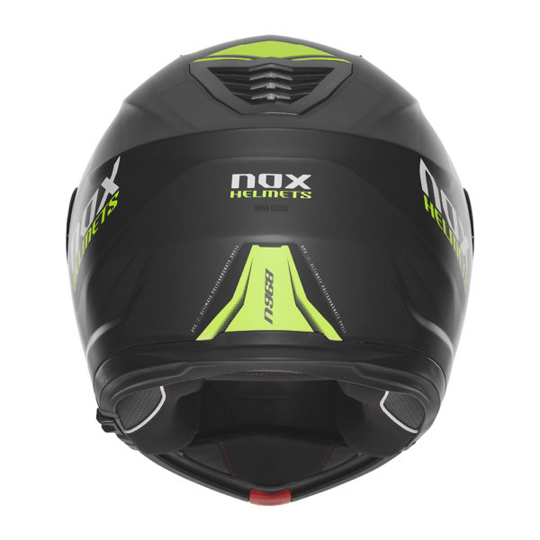 Casque de moto Nox modulable N 968 ULTRA noir mat et jaune fluo